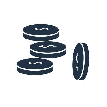 Coins icon vector isolated on white background, Coins transparent signのイラスト素材