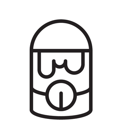 Paint Bucket icon vector isolated on white background, Paint Bucket transparent sign , line symbol or linear element design in outline styleのイラスト素材