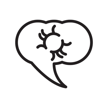 Chat icon vector isolated on white background, Chat transparent sign , line symbol or linear element design in outline styleのイラスト素材