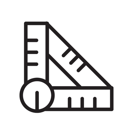 Set Square icon vector isolated on white background, Set Square transparent sign , line symbol or linear element design in outline styleのイラスト素材