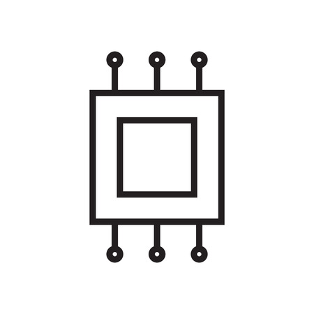 Microchip icon vector isolated on white background, Microchip transparent signのイラスト素材