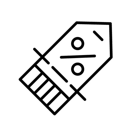 Price tag icon vector isolated on white background, Price tag transparent sign , line symbol or linear element design in outline styleのイラスト素材