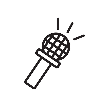 Microphone icon vector isolated on white background, Microphone transparent signのイラスト素材