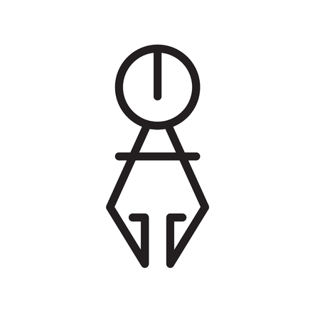 Compass icon vector isolated on white background, Compass transparent sign , line symbol or linear element design in outline styleのイラスト素材