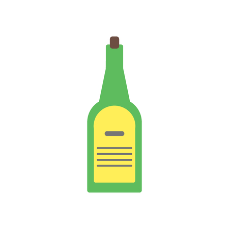 Wine bottle icon vector isolated on white background, Wine bottle transparent signのイラスト素材