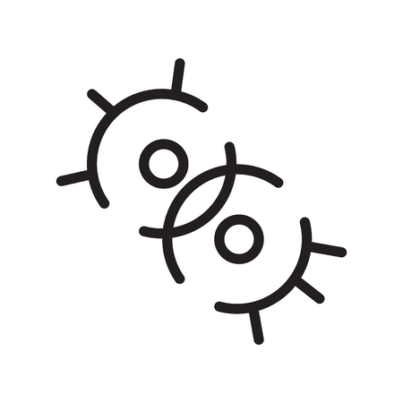 Bacteria icon vector isolated on white background, Bacteria transparent sign , line symbol or linear element design in outline styleのイラスト素材