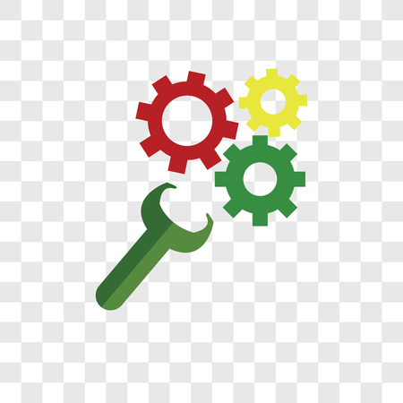 Settings vector icon isolated on transparent background, Settings logo conceptのイラスト素材