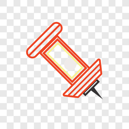 Push pin vector icon isolated on transparent background, Push pin logo conceptのイラスト素材