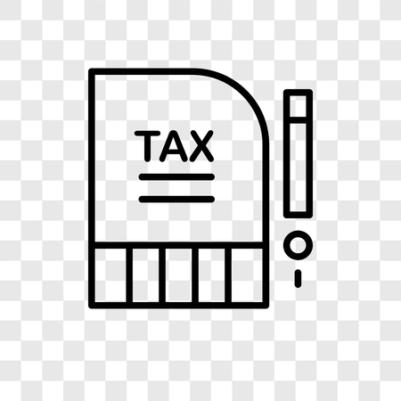 Tax vector icon isolated on transparent background, Tax logo conceptのイラスト素材