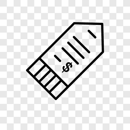 Price tag vector icon isolated on transparent background, Price tag logo conceptのイラスト素材