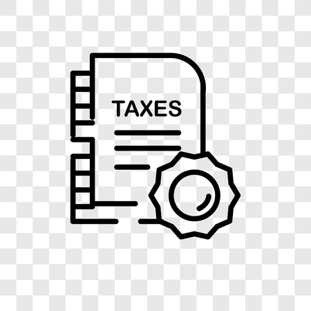 Taxes vector icon isolated on transparent background, Taxes logo conceptのイラスト素材