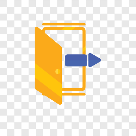 Exit vector icon isolated on transparent background, Exit logo conceptのイラスト素材