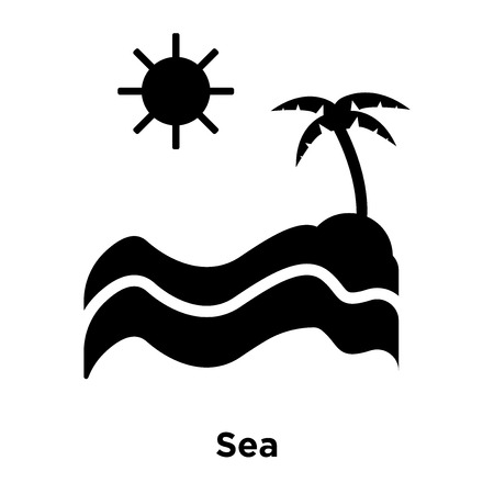 Sea icon vector isolated on white background, logo concept of Sea sign on transparent background, filled black symbolのイラスト素材