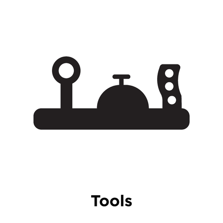 Tools icon vector isolated on white background, logo concept of Tools sign on transparent background, filled black symbolのイラスト素材