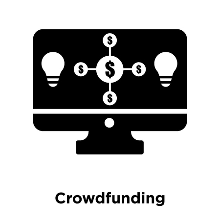 Crowdfunding icon vector isolated on white background, logo concept of Crowdfunding sign on transparent background, filled black symbolのイラスト素材