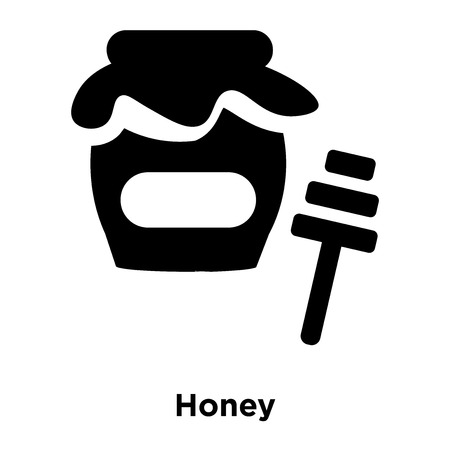 Honey icon vector isolated on white background, logo concept of Honey sign on transparent background, filled black symbolのイラスト素材