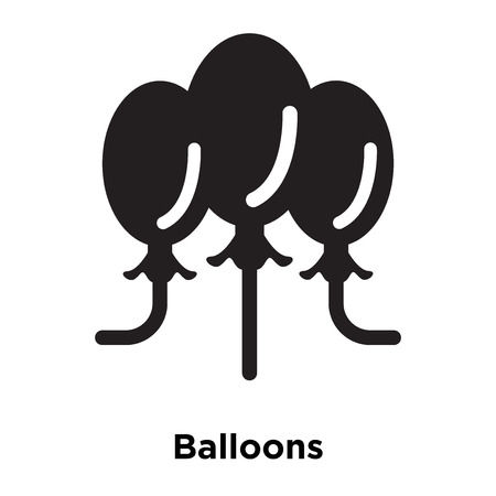 Balloons icon vector isolated on white background, logo concept of Balloons sign on transparent background, filled black symbolのイラスト素材
