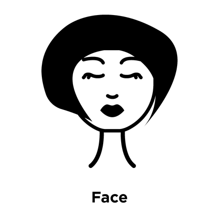 Face icon vector isolated on white background, logo concept of Face sign on transparent background, filled black symbolのイラスト素材