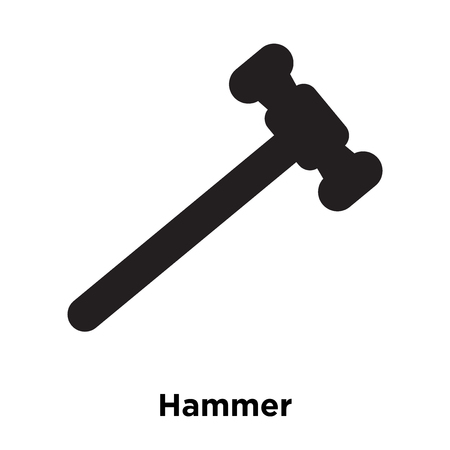 Hammer icon vector isolated on white background, logo concept of Hammer sign on transparent background, filled black symbolのイラスト素材
