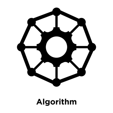 Algorithm icon vector isolated on white background, logo concept of Algorithm sign on transparent background, filled black symbolのイラスト素材