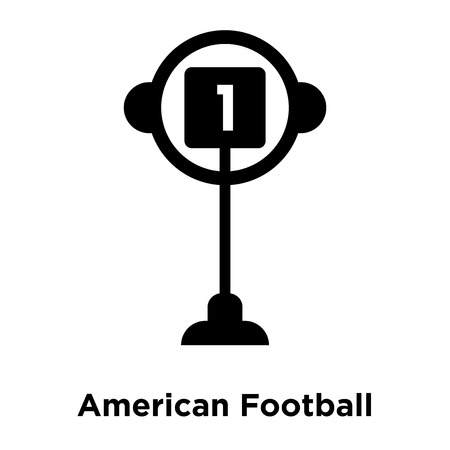 American Football Mark icon vector isolated on white background, logo concept of American Football Mark sign on transparent background, filled black symbolのイラスト素材