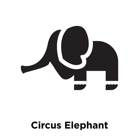 Circus Elephant icon vector isolated on white background, logo concept of Circus Elephant sign on transparent background, filled black symbolのイラスト素材