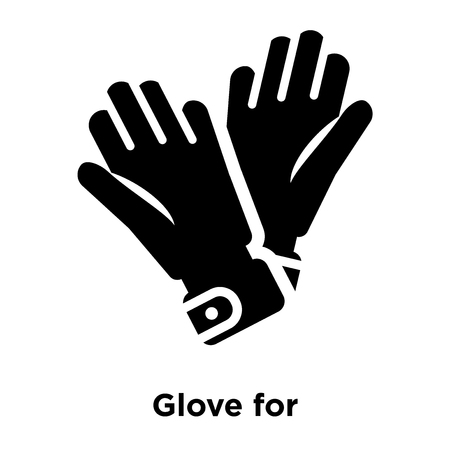 Glove for icon vector isolated on white background, logo concept of Glove for sign on transparent background, filled black symbolのイラスト素材