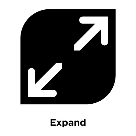 Expand icon vector isolated on white background, logo concept of Expand sign on transparent background, filled black symbolのイラスト素材