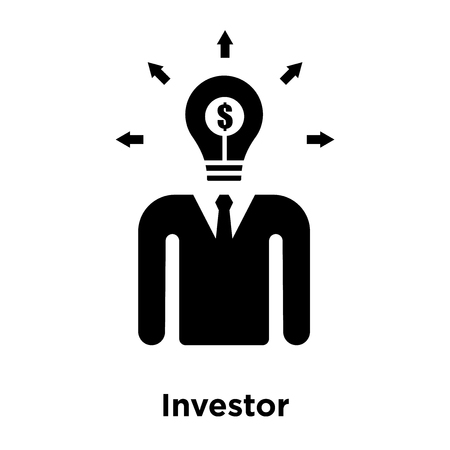 Investor icon vector isolated on white background, logo concept of Investor sign on transparent background, filled black symbolのイラスト素材