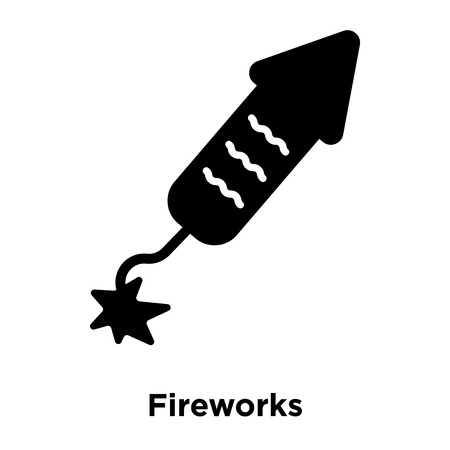 Fireworks icon vector isolated on white background, logo concept of Fireworks sign on transparent background, filled black symbolのイラスト素材
