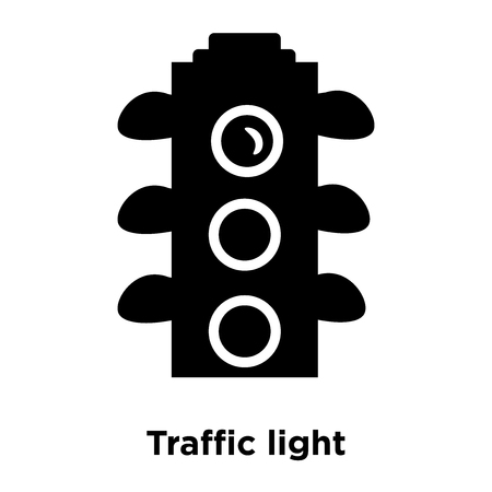 Traffic light icon vector isolated on white background, logo concept of Traffic light sign on transparent background, filled black symbolのイラスト素材