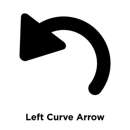 Left Curve Arrow icon vector isolated on white background, logo concept of Left Curve Arrow sign on transparent background, filled black symbolのイラスト素材