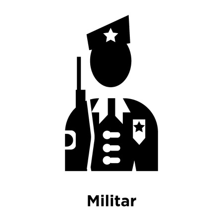 Militar icon vector isolated on white background, logo concept of Militar sign on transparent background, filled black symbolのイラスト素材