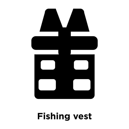 Fishing vest icon vector isolated on white background, logo concept of Fishing vest sign on transparent background, filled black symbolのイラスト素材