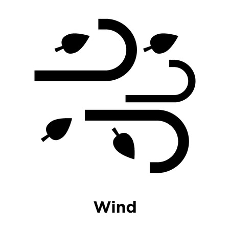 Wind icon vector isolated on white background, logo concept of Wind sign on transparent background, filled black symbolのイラスト素材