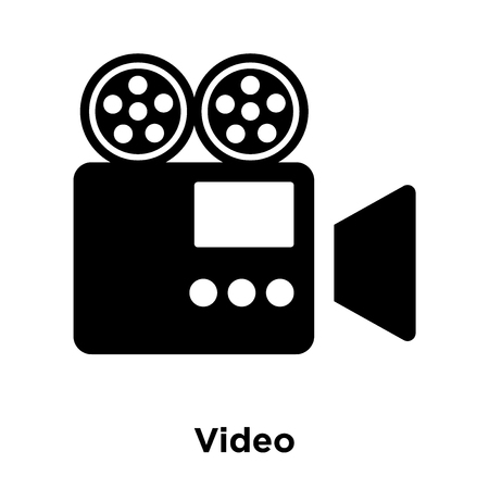 Video icon vector isolated on white background, logo concept of Video sign on transparent background, filled black symbolのイラスト素材