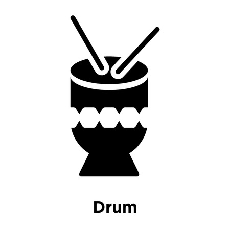 Drum icon vector isolated on white background, logo concept of Drum sign on transparent background, filled black symbolのイラスト素材
