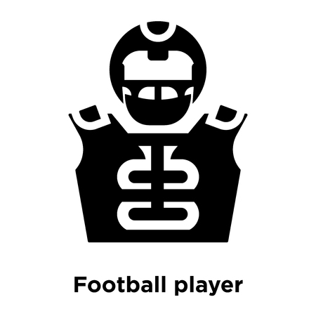 Football player icon vector isolated on white background, logo concept of Football player sign on transparent background, filled black symbolのイラスト素材