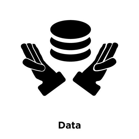 Data icon vector isolated on white background, logo concept of Data sign on transparent background, filled black symbolのイラスト素材