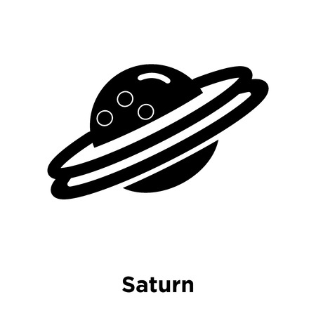 Saturn icon vector isolated on white background, logo concept of Saturn sign on transparent background, filled black symbolのイラスト素材