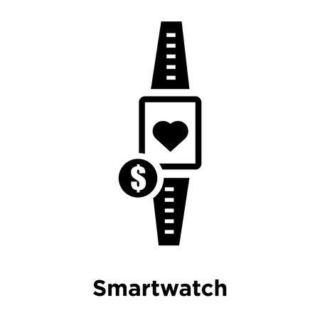 Smartwatch icon vector isolated on white background, logo concept of Smartwatch sign on transparent background, filled black symbolのイラスト素材