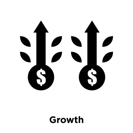 Growth icon vector isolated on white background, logo concept of Growth sign on transparent background, filled black symbolのイラスト素材