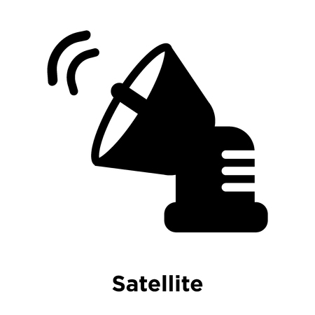 Satellite icon vector isolated on white background, logo concept of Satellite sign on transparent background, filled black symbolのイラスト素材