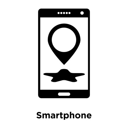 Smartphone icon vector isolated on white background, logo concept of Smartphone sign on transparent background, filled black symbolのイラスト素材