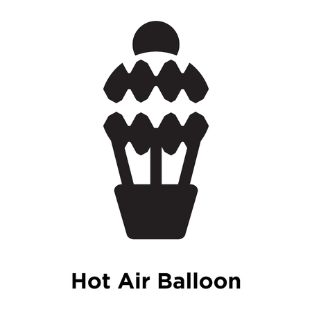 Hot Air Balloon icon vector isolated on white background, logo concept of Hot Air Balloon sign on transparent background, filled black symbolのイラスト素材