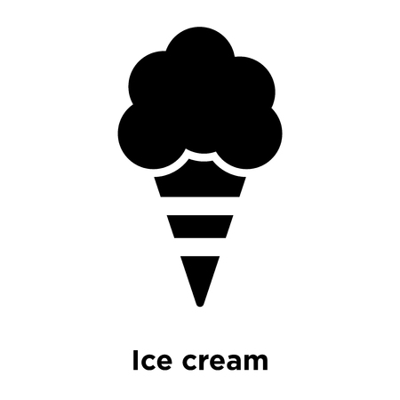 Ice cream icon vector isolated on white background, logo concept of Ice cream sign on transparent background, filled black symbolのイラスト素材