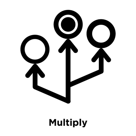 Multiply icon vector isolated on white background, logo concept of Multiply sign on transparent background, filled black symbolのイラスト素材