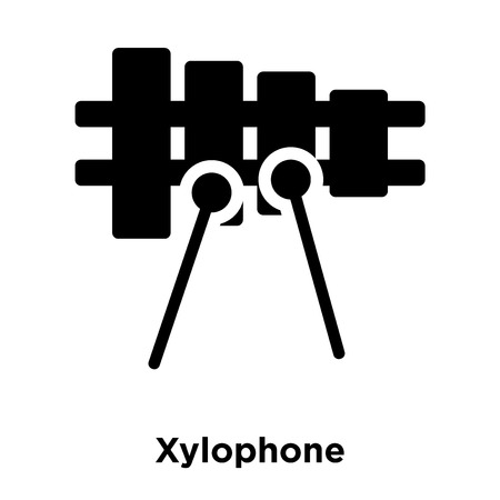 Xylophone icon vector isolated on white background, logo concept of Xylophone sign on transparent background, filled black symbolのイラスト素材