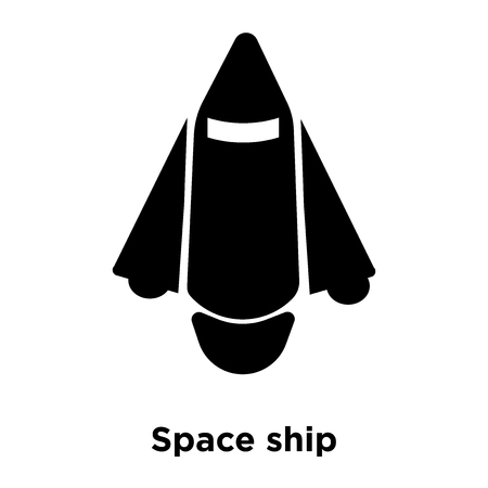 Space ship icon vector isolated on white background, logo concept of Space ship sign on transparent background, filled black symbolのイラスト素材