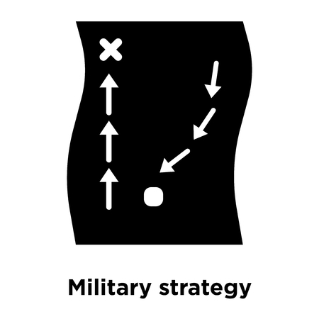 Military strategy sketch icon vector isolated on white background, logo concept of Military strategy sketch sign on transparent background, filled black symbolのイラスト素材